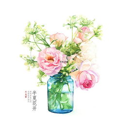 水彩花卉手绘 木龙蕾的艺术表现